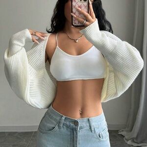Women's White Knit Cardigan